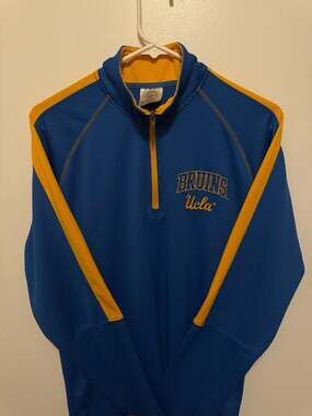 UCLA Bruins Rivalry Threads Men's Blue and Gold 1/4 Zip Pullover Jacket Size Med